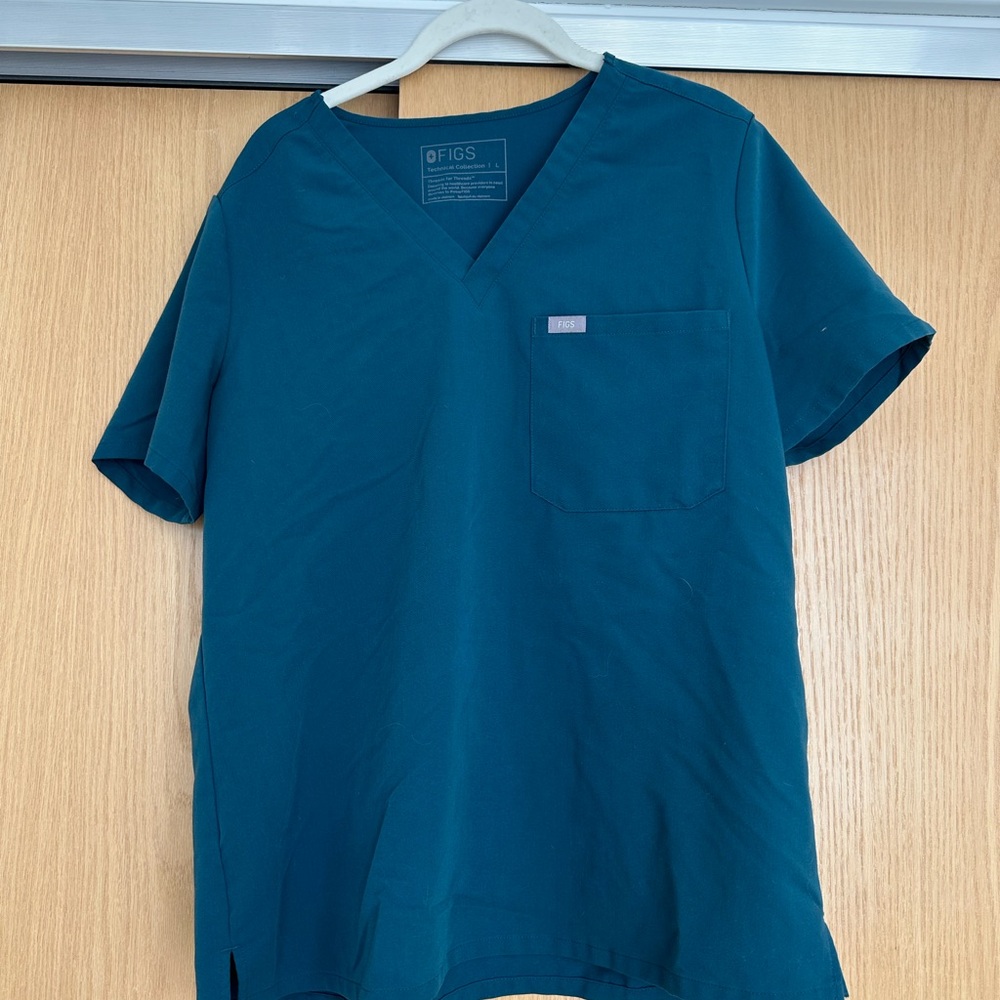 FIGS Caribbean Blue One Pocket Catarina Scrub Top